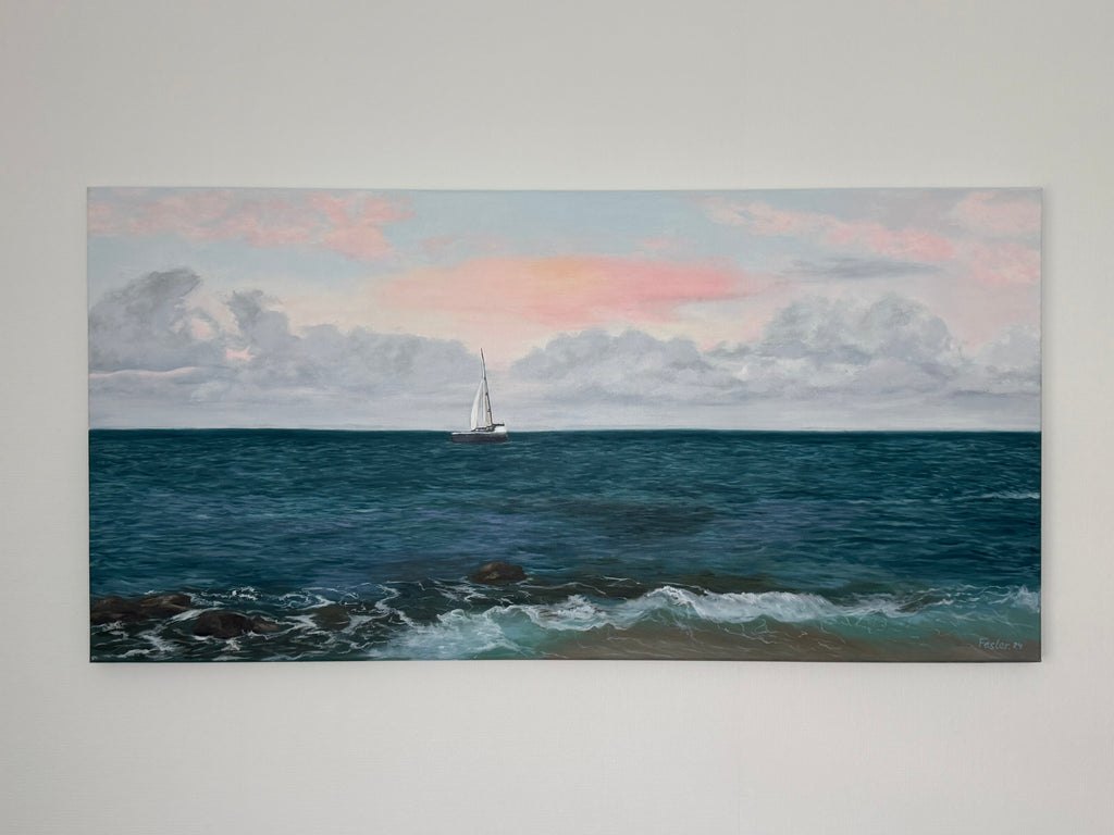 Departure in the Evening Light - 50 x 100 cm