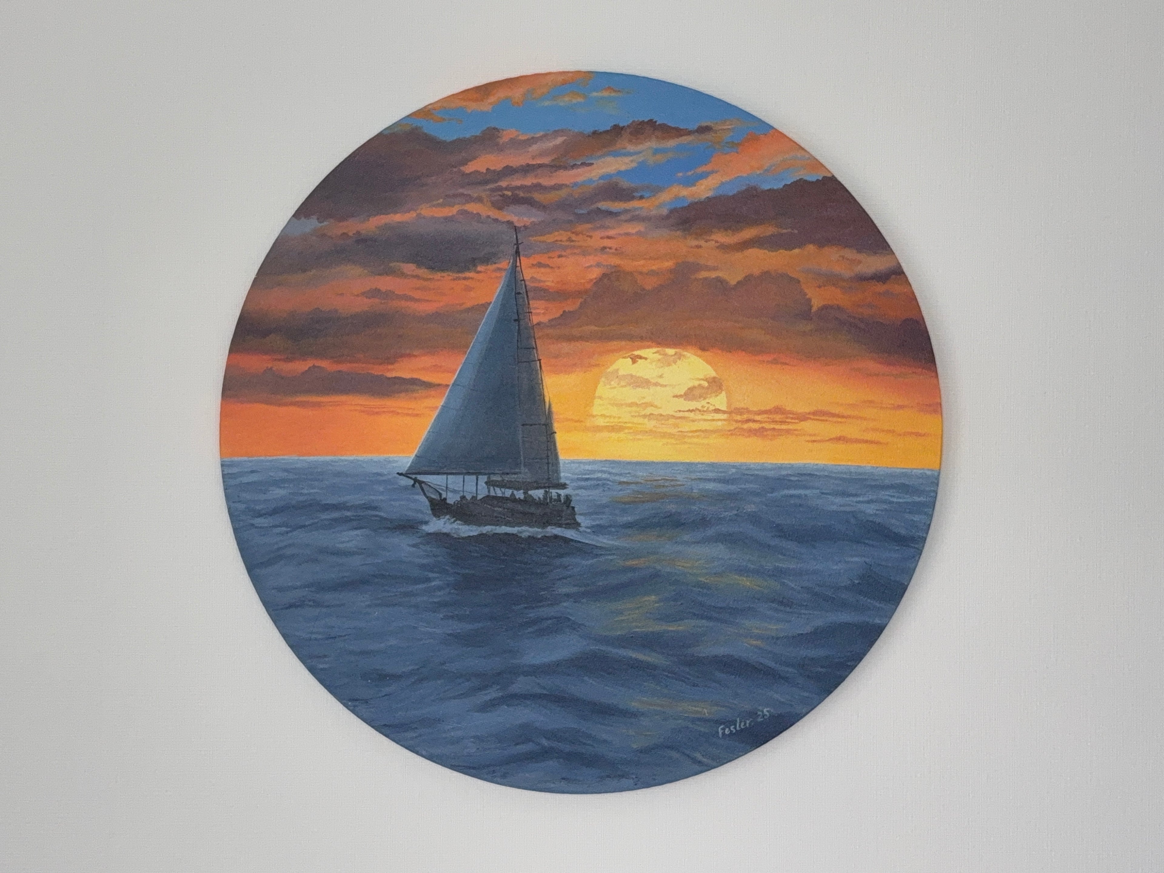 Sails in the Evening Light – Ø 50 cm