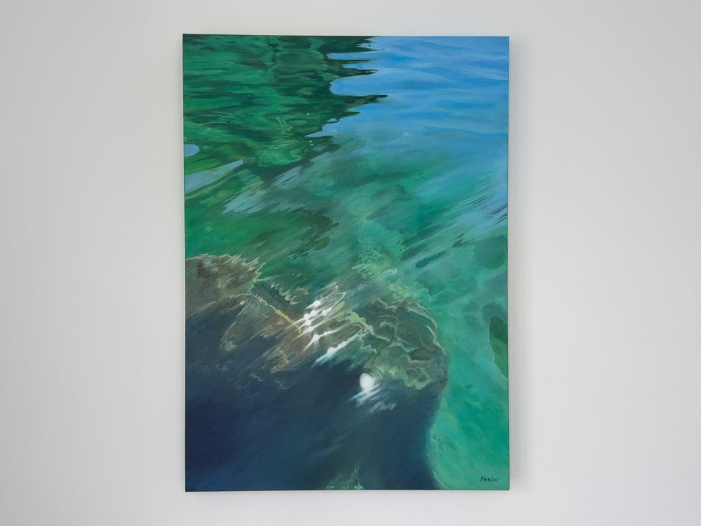 Light in deep green - 50 x 70 cm