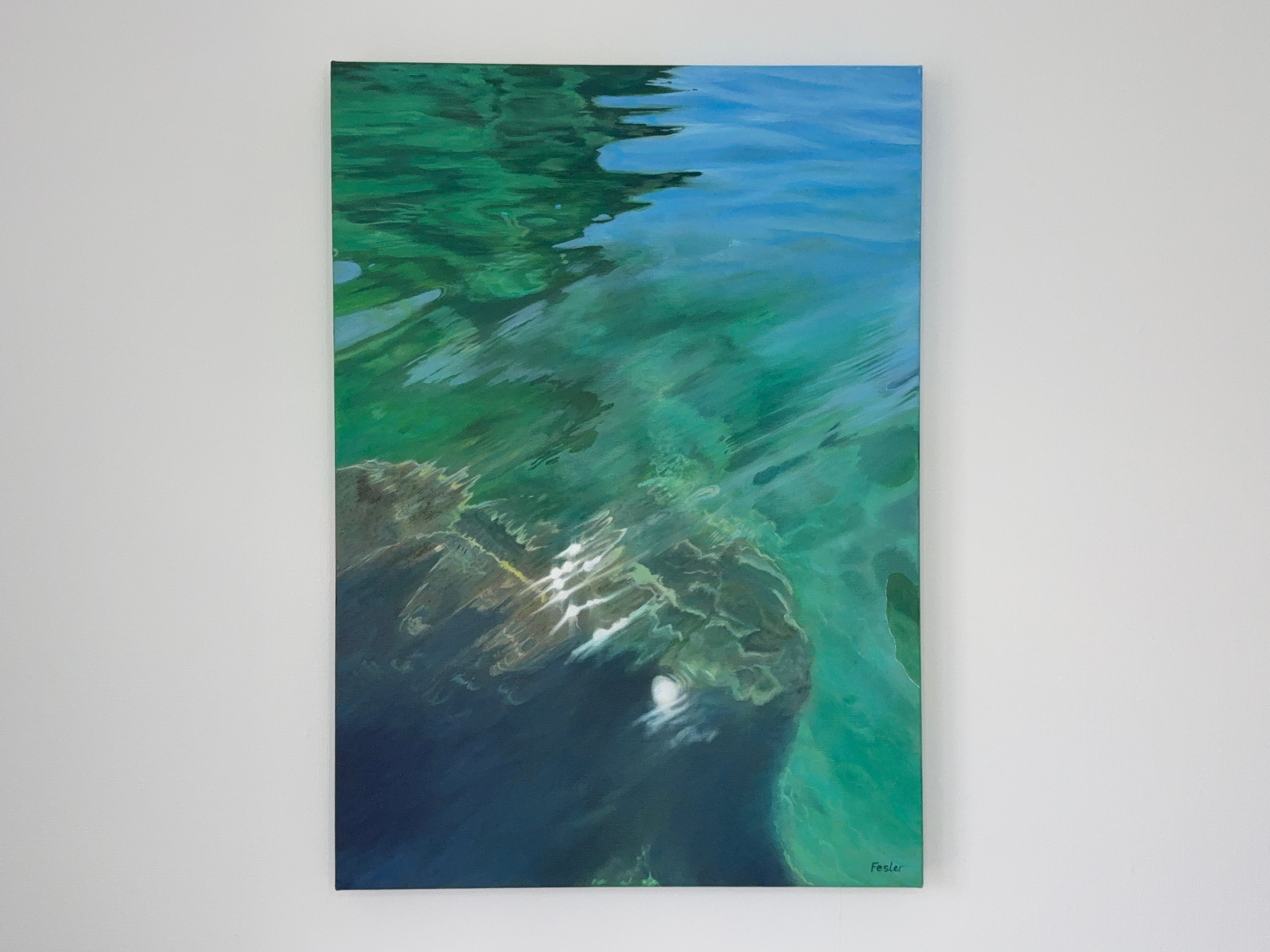 Light in deep green - 50 x 70 cm