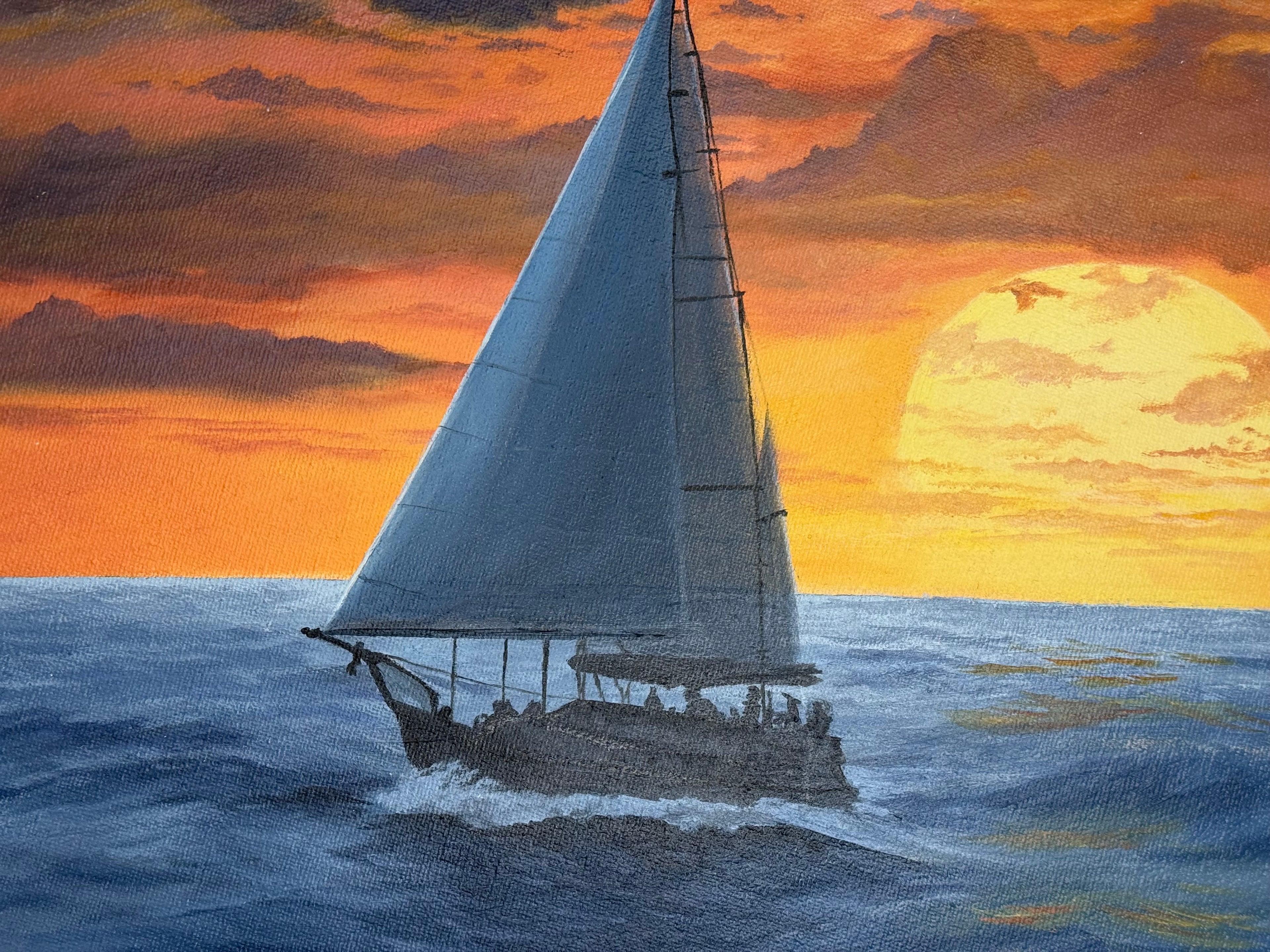 Sails in the Evening Light – Ø 50 cm