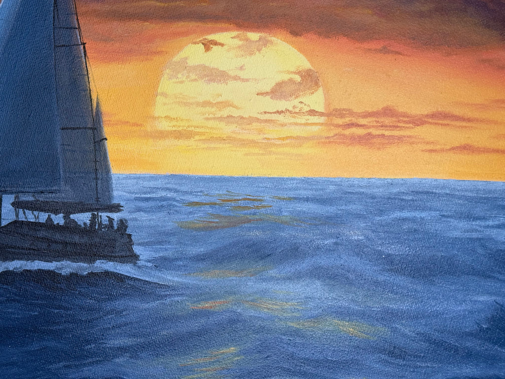 Sails in the Evening Light – Ø 50 cm