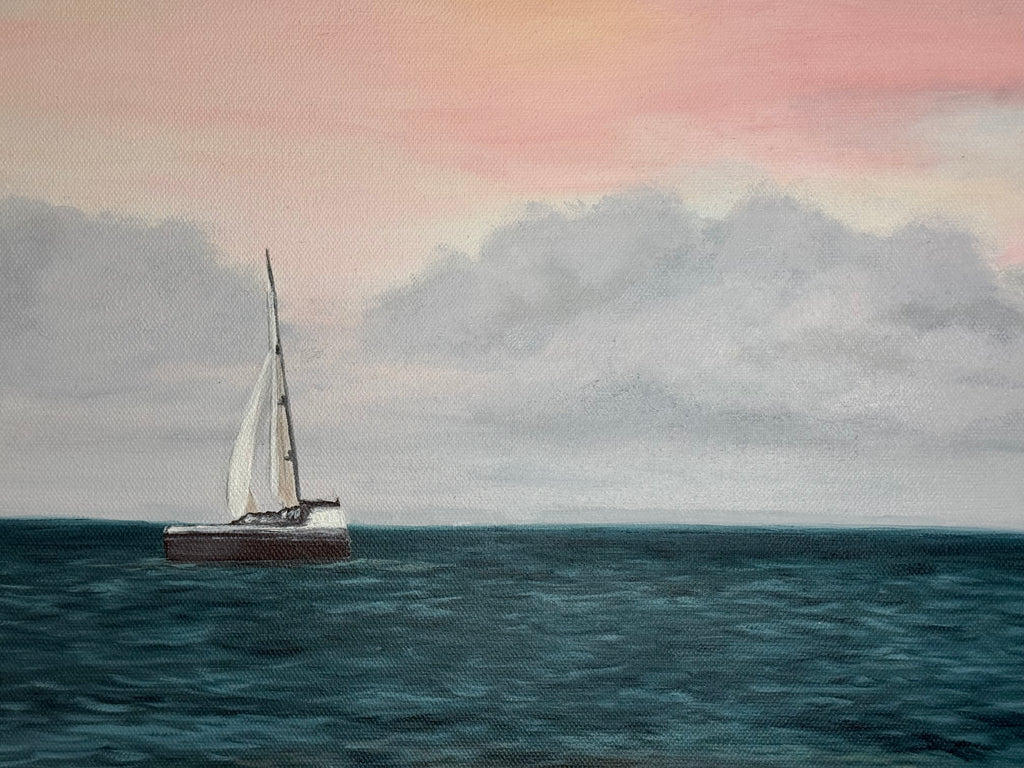 Departure in the Evening Light - 50 x 100 cm