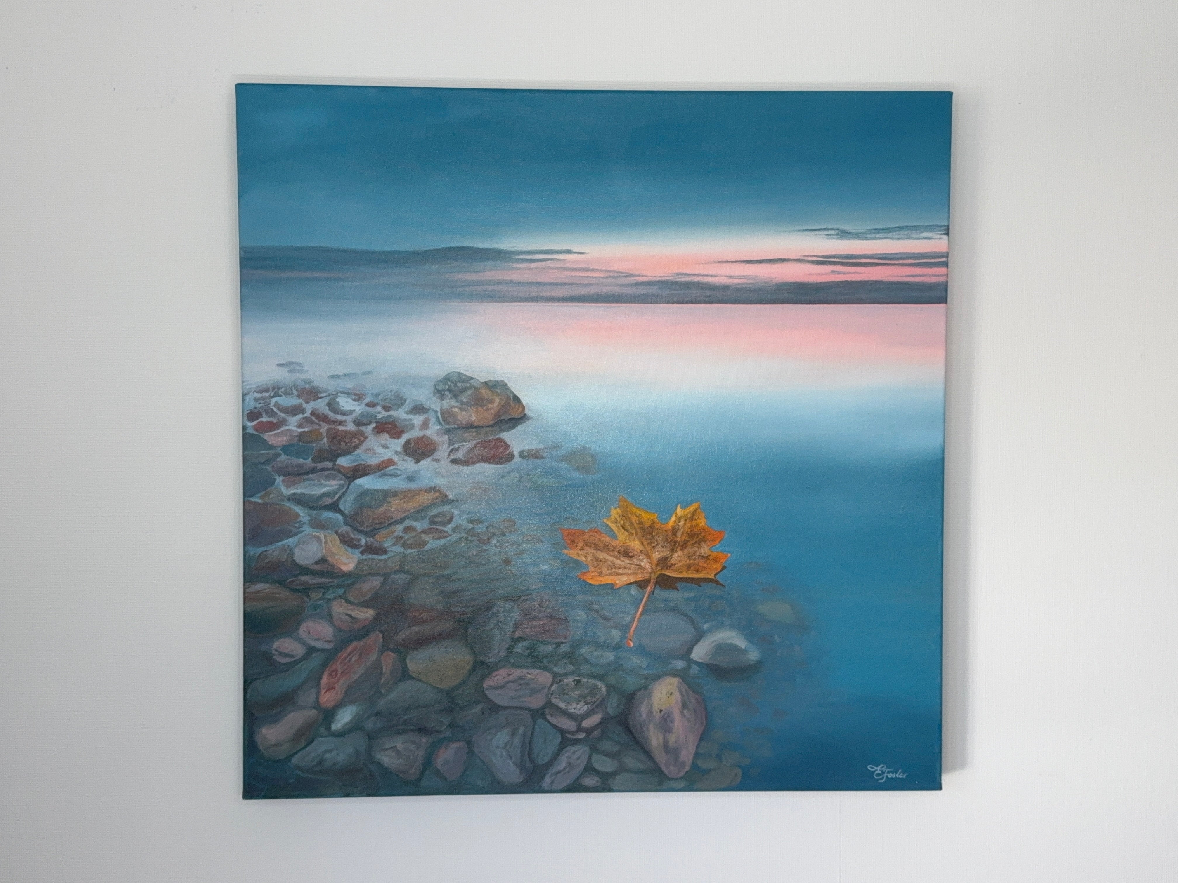 Autumn Light on the Shore - 60 x 60 cm – Elena Fesler