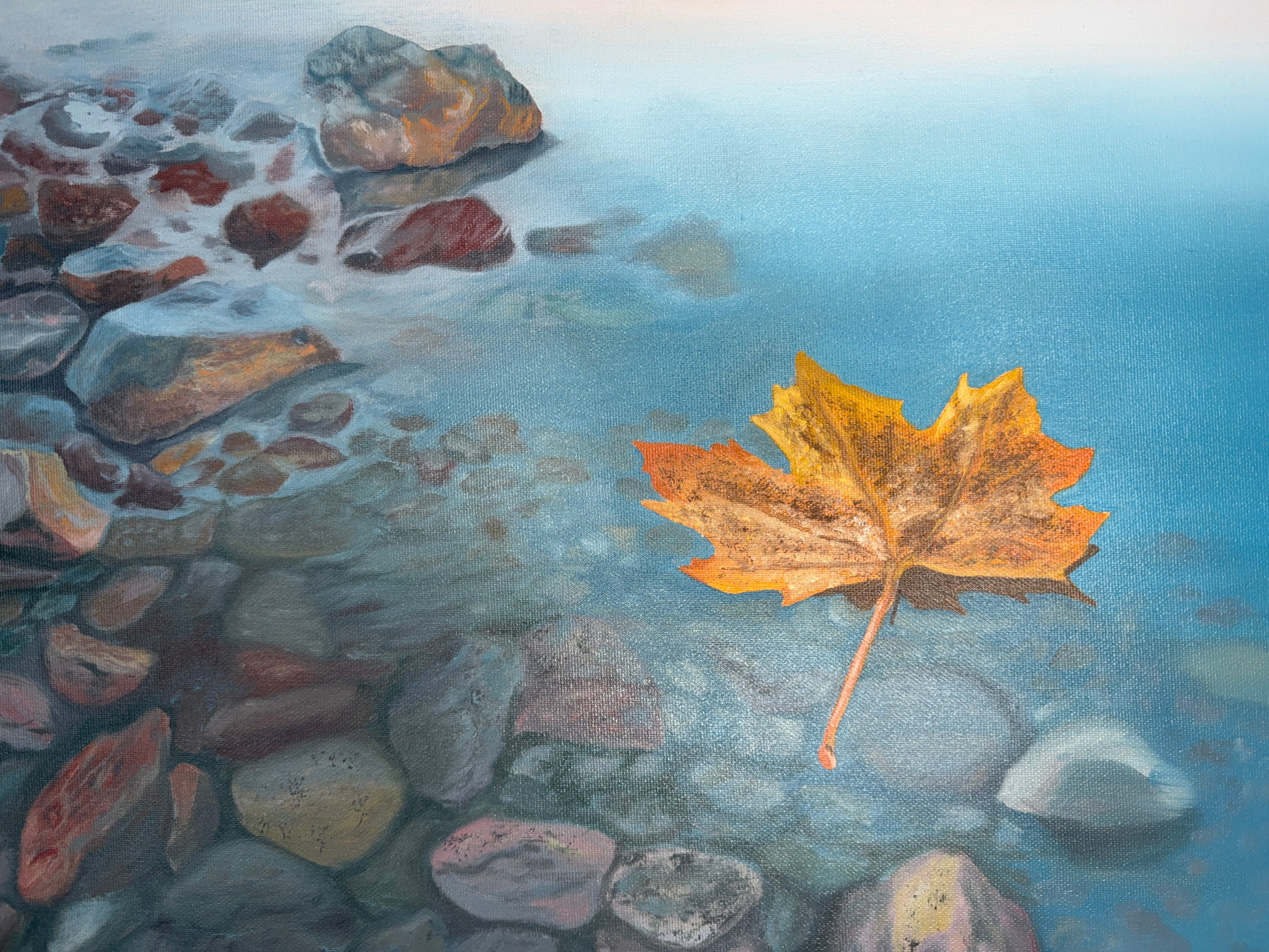 Autumn Light on the Shore - 60 x 60 cm