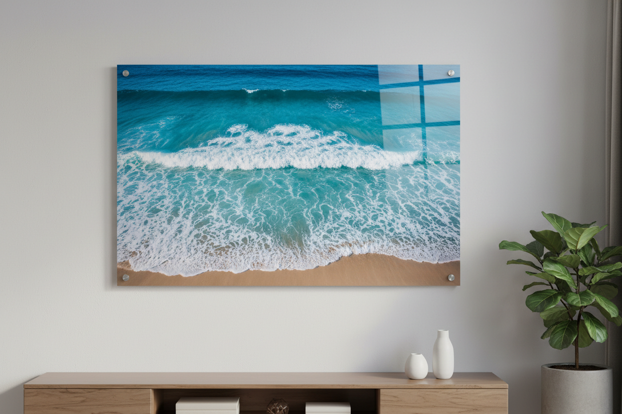 Ein Meer auf einer Acrylglass Platte zum aufhängen